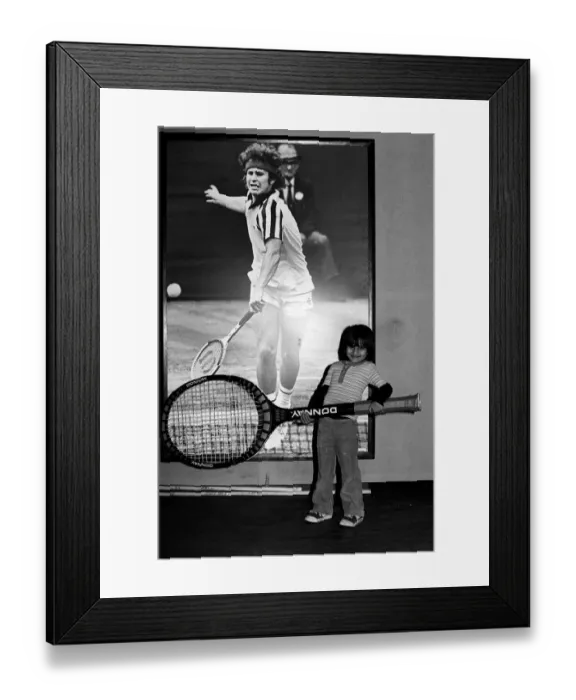 Framed Print : Boy With Large Raquet Framed Print : Boy With Large Raquet