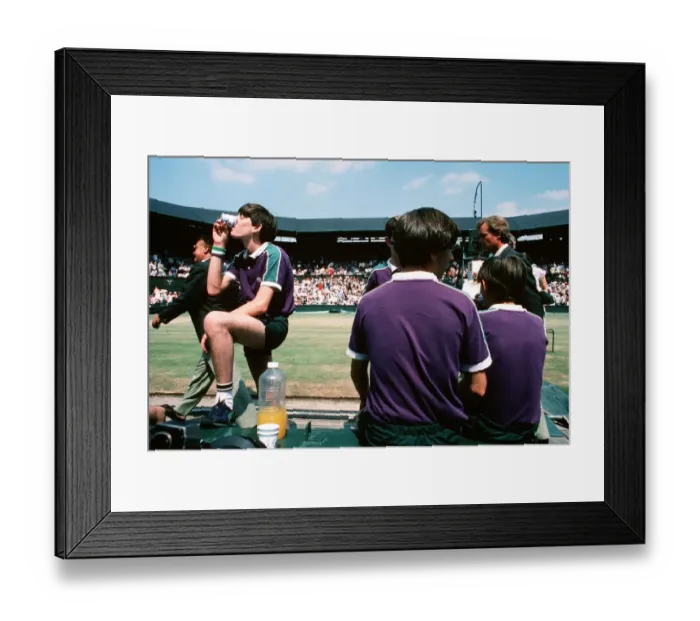 Framed Print : Centre Court Ball Boys Take A Drink Framed Print : Centre Court Ball Boys Take A Drink