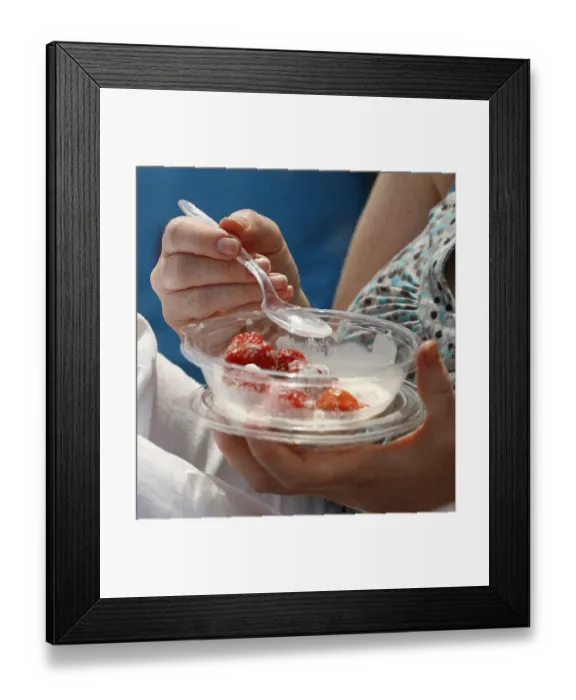 Framed Print : Strawberries & Cream Framed Print : Strawberries & Cream
