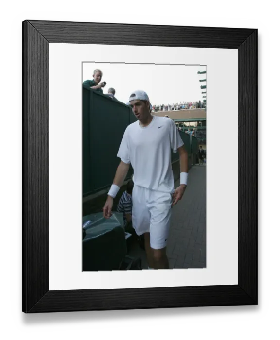 Framed Print : An Exhuasted John Isner Framed Print : An Exhuasted John Isner