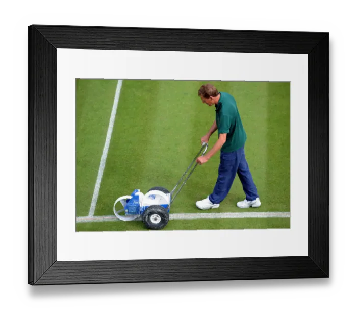 Framed Print : Marking Out The Court Framed Print : Marking Out The Court