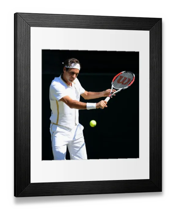 Framed Print : Roger Federer Warms Up Before Match
