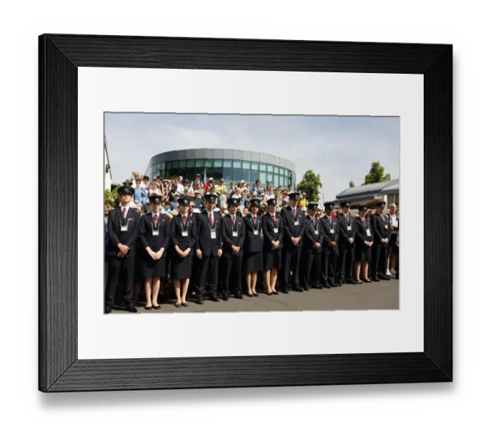 Framed Print : Wimbledon Stewards Hold Back Crowd Framed Print : Wimbledon Stewards Hold Back Crowd