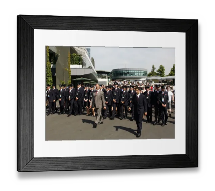 Framed Print : Wimbledon Stewards Hold Back Crowd Framed Print : Wimbledon Stewards Hold Back Crowd