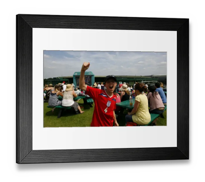 Framed Print : Young England Fan On Henmans Hill Framed Print : Young England Fan On Henmans Hill
