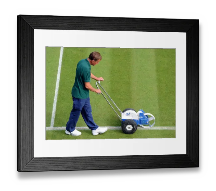 Framed Print : Marking Out The Court Framed Print : Marking Out The Court