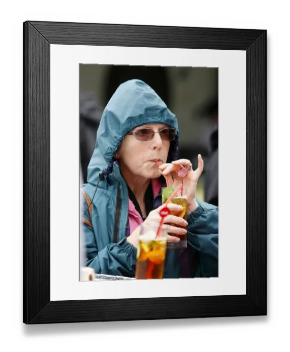 Framed Print : Tennis Fan Drinking Pimms Framed Print : Tennis Fan Drinking Pimms