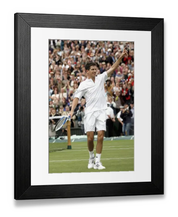 Framed Print : Tim Henman Celebrates Victory Over Carlos Moya