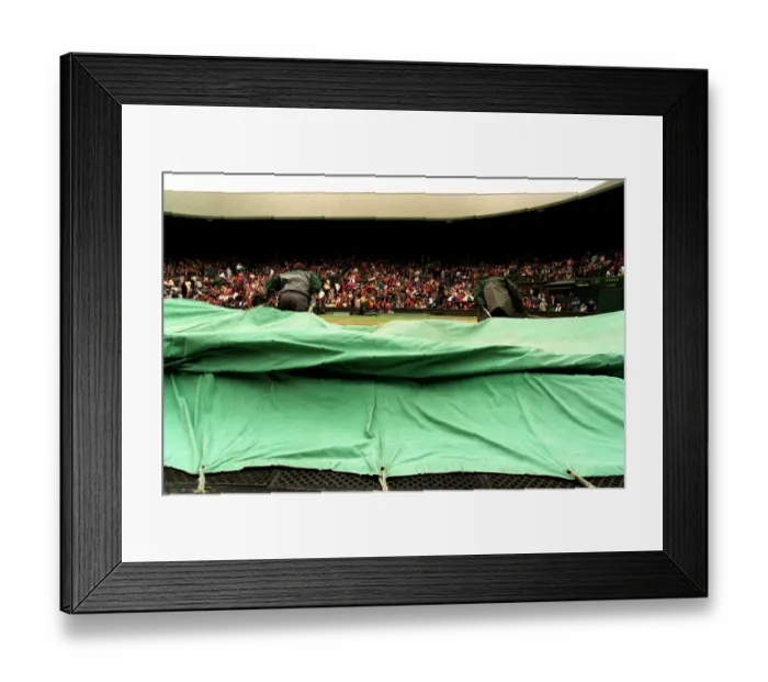 Framed Print : Rain Covers On Centre Court Framed Print : Rain Covers On Centre Court