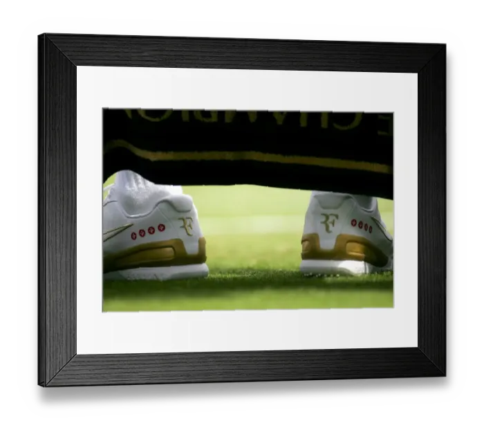 Framed Print : Roger Federers Tennis Shoes Framed Print : Roger Federers Tennis Shoes