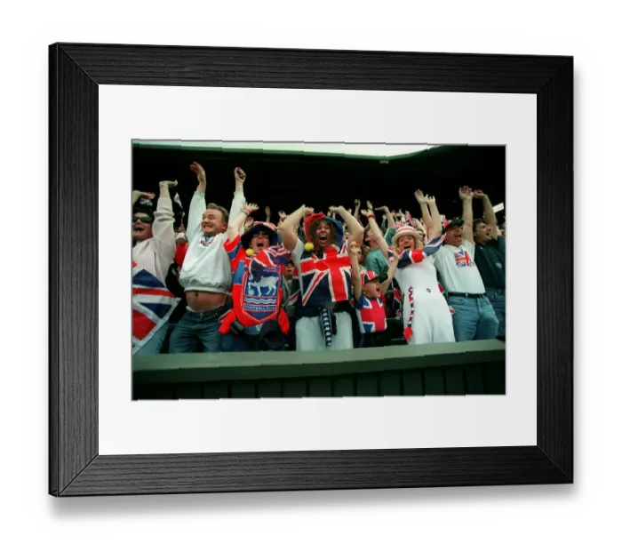 Framed Print : Tim Henman Fans Doing