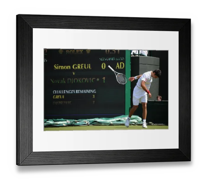 Framed Print : Novak Djokovic Slams Down His Racquet Framed Print : Novak Djokovic Slams Down His Racquet