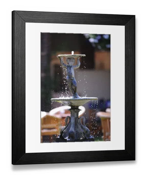 Framed Print : Cafe Pagola Water Display Framed Print : Cafe Pagola Water Display