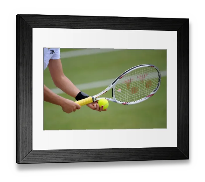 Framed Print : Jie Zheng, Racquet & Ball Framed Print : Jie Zheng, Racquet & Ball