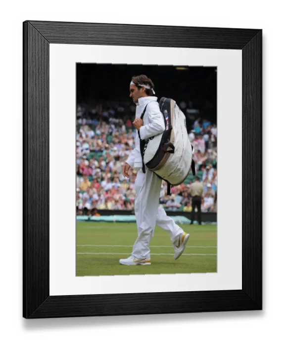Framed Print : Roger Federer Walks On Court Framed Print : Roger Federer Walks On Court