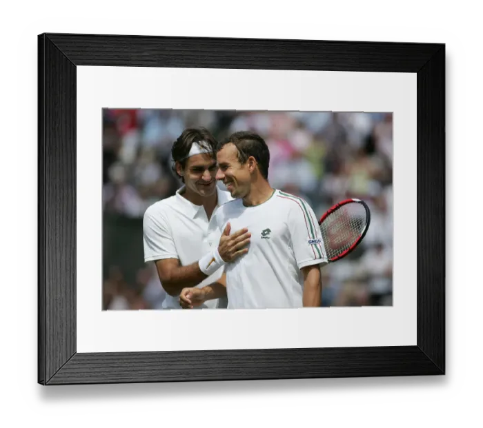 Framed Print : Roger Federer & Dominik Hrbaty Framed Print : Roger Federer & Dominik Hrbaty