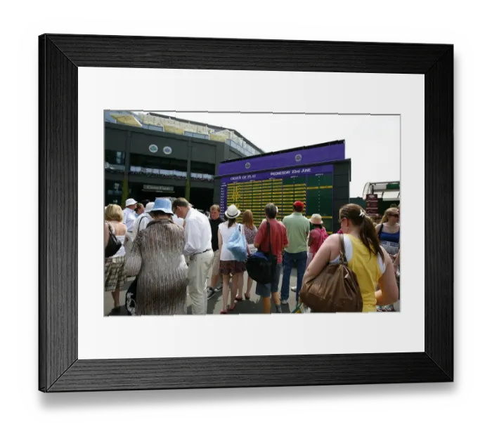 Framed Print : Fans Looking At Order Of Play Framed Print : Fans Looking At Order Of Play