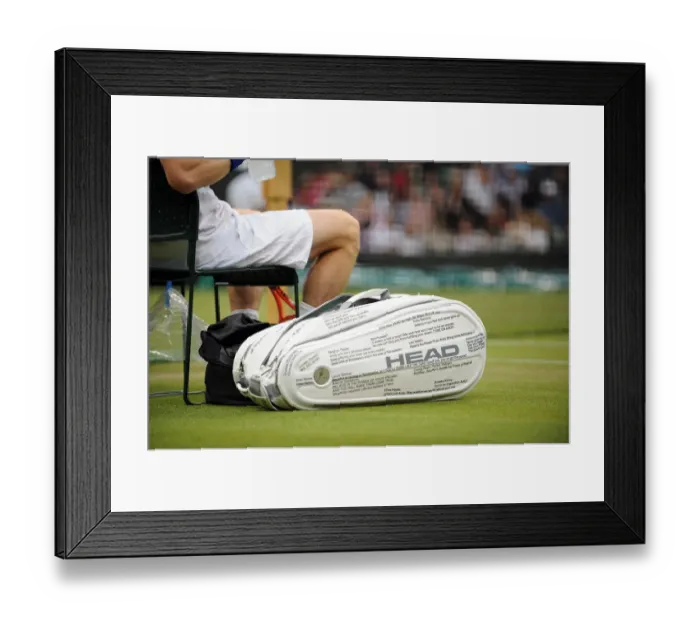 Framed Print : Andy Murray Tennis Bag Framed Print : Andy Murray Tennis Bag