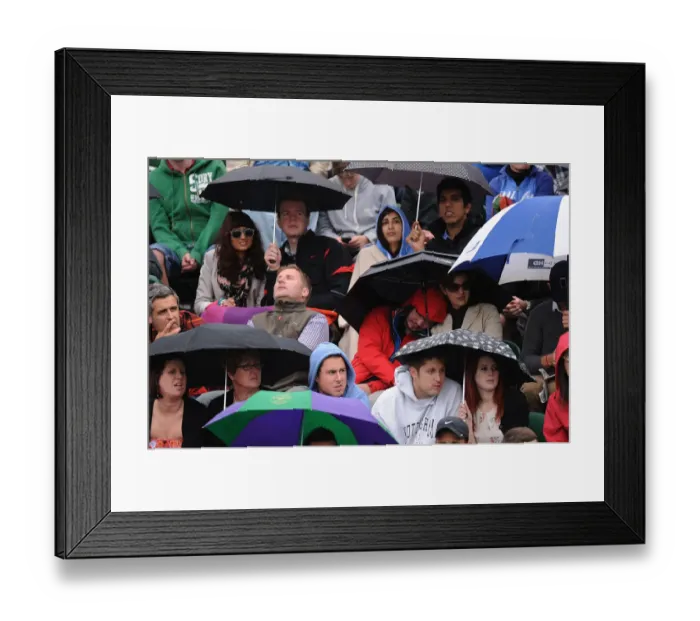 Framed Print : Umbrellas Out As Rain Delays Play Framed Print : Umbrellas Out As Rain Delays Play