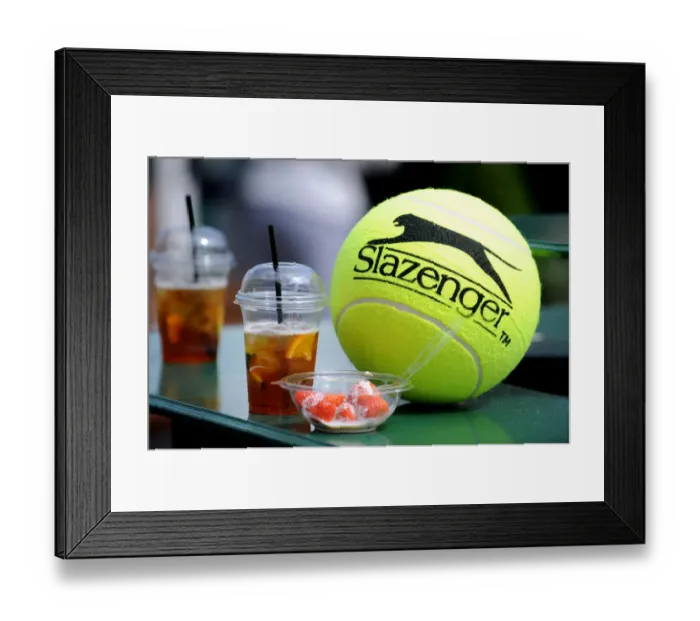 Framed Print : Pimms, Strawberries, Giant Slazenger Tennis Ball