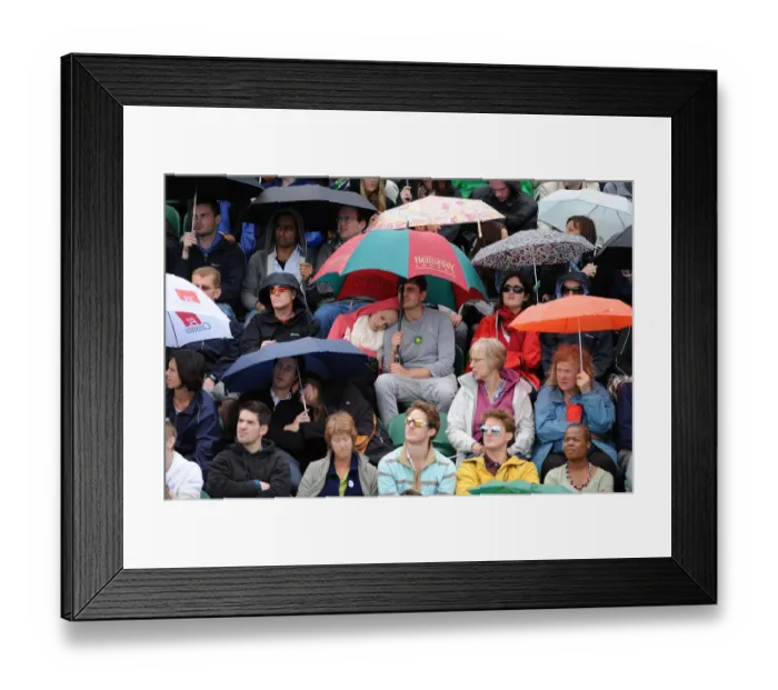 Framed Print : Rain Delay Umbrellas Up Framed Print : Rain Delay Umbrellas Up