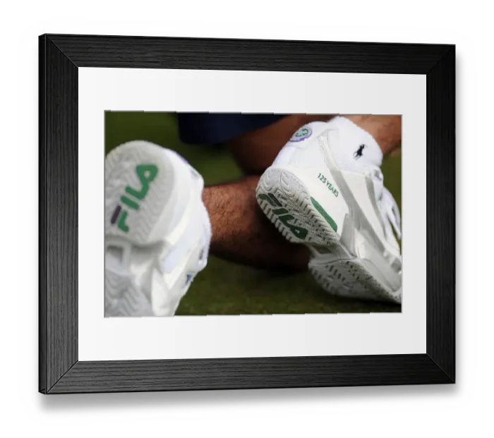 Framed Print : Ball Boy 125 Years Wimbledon Fila Tennis Shoes