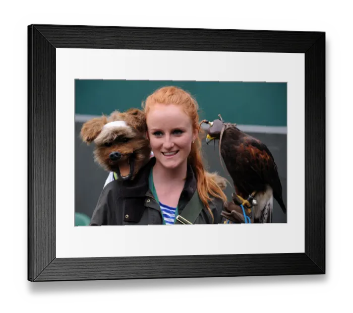 Framed Print : Hacker, Imogen Davis & Rufus The Hawk Framed Print : Hacker, Imogen Davis & Rufus The Hawk