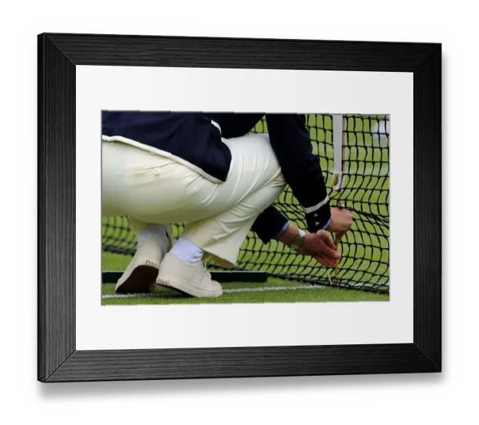 Framed Print : Umpire Checks Net Framed Print : Umpire Checks Net
