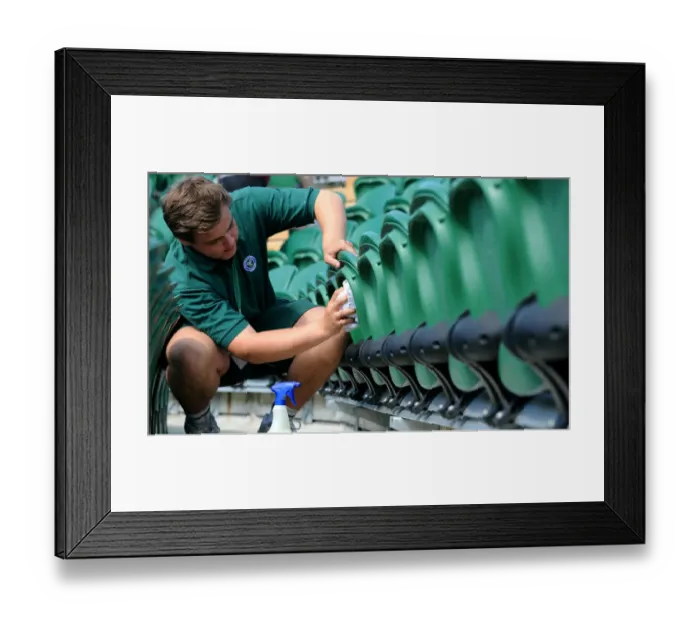 Framed Print : Court Chairs Cleaned Framed Print : Court Chairs Cleaned
