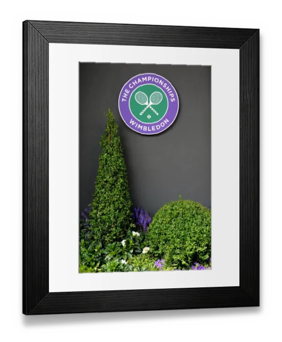 Framed Print : Wimbledon Logo & Flower Bed Framed Print : Wimbledon Logo & Flower Bed