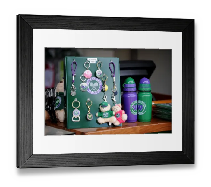 Framed Print : Wimbledon Merchandise Keyrings & Water Bottles