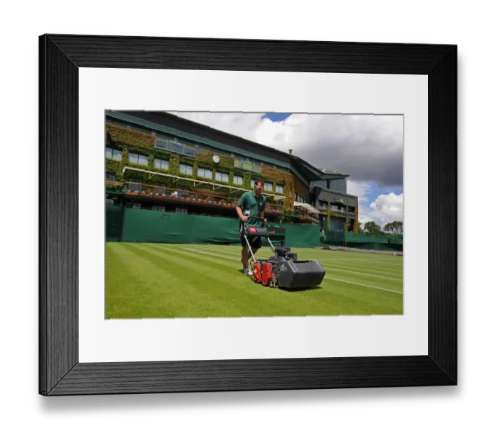 Framed Print : Grass Cutting & Centre Court Framed Print : Grass Cutting & Centre Court