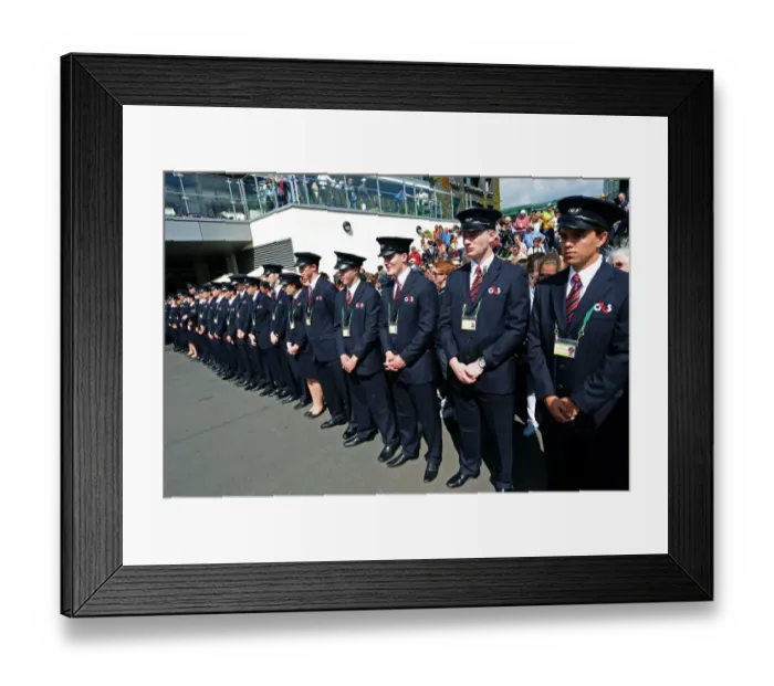 Framed Print : Security Wait To Let Wimbledon Crowds In Framed Print : Security Wait To Let Wimbledon Crowds In