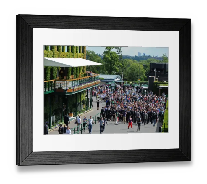 Framed Print : Wimbledon Crowds Led Past Centre Court Framed Print : Wimbledon Crowds Led Past Centre Court