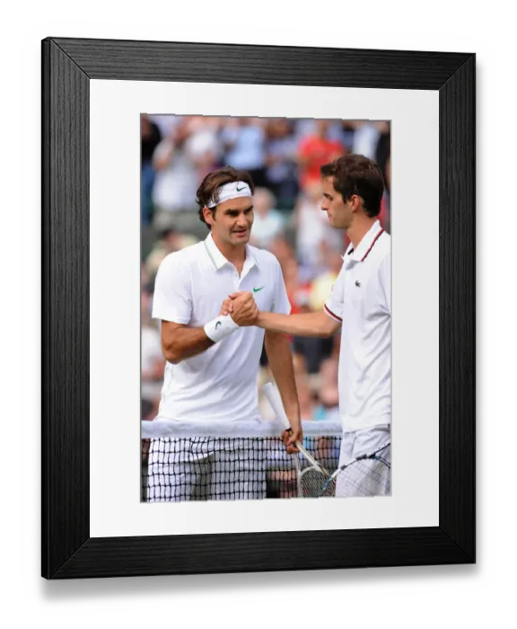 Framed Print : Roger Federer & Albert Ramos