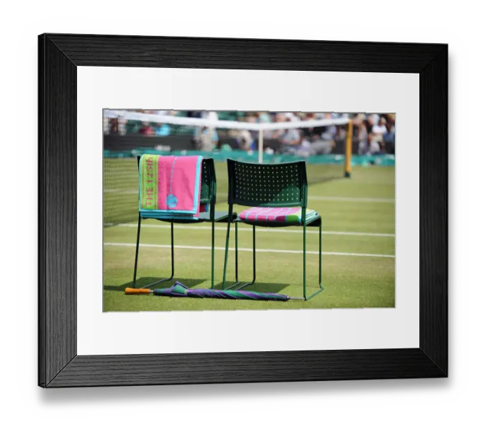 Framed Print : Players Chairs Towels & Umbrella Framed Print : Players Chairs Towels & Umbrella