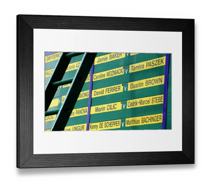 Framed Print : Order Of Play Schedule Board