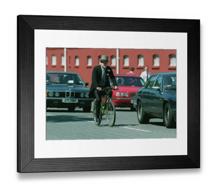 Framed Print : Cyclist Beats The Rail Strike Framed Print : Cyclist Beats The Rail Strike