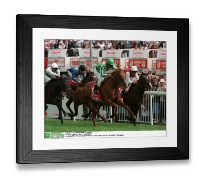 Framed Print : Walter Swinburn Wins The Derby Framed Print : Walter Swinburn Wins The Derby