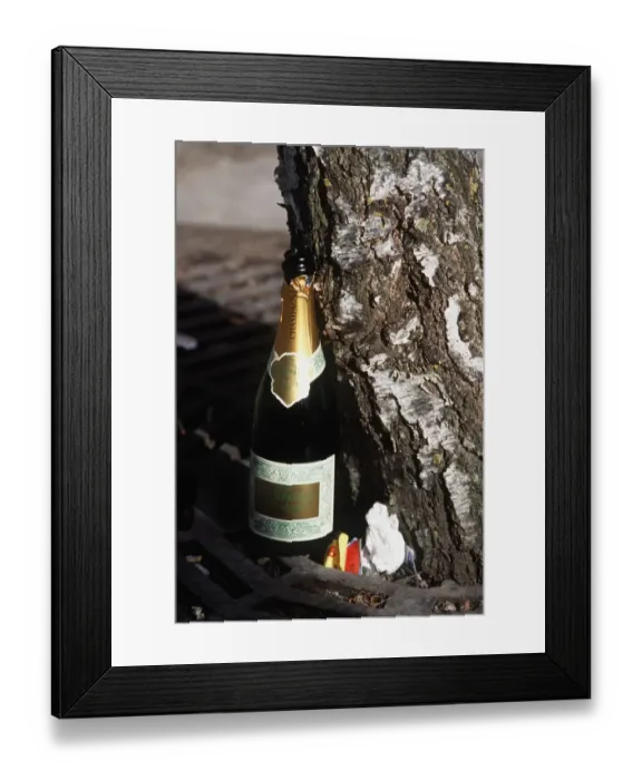 Framed Print : Empty Bottle Of Champagne Framed Print : Empty Bottle Of Champagne