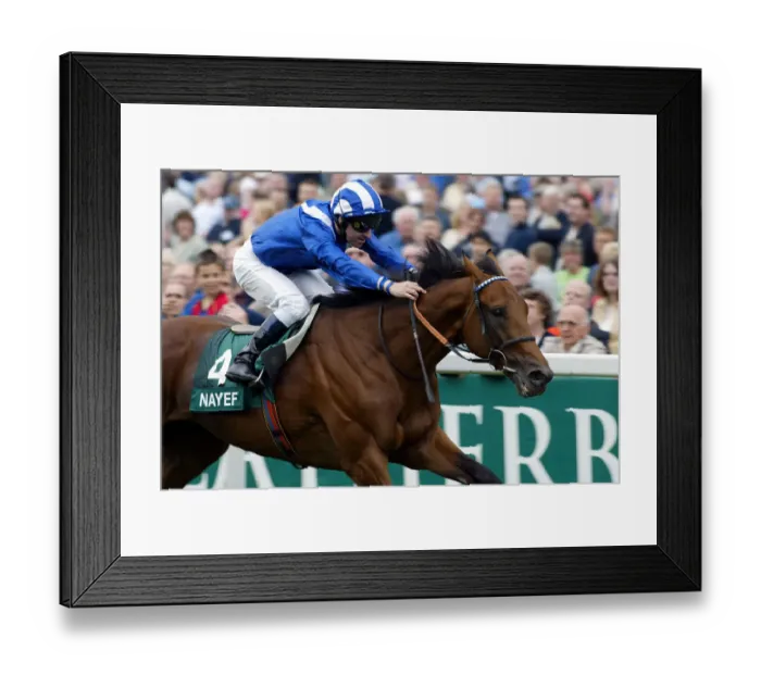 Framed Print : Nayef Ridden By Richard Hills York Races York Racecourse, York 20 August 2002 Date