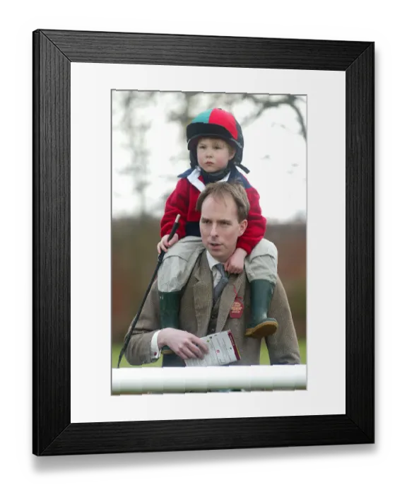 Framed Print : Young Racegoer With Father Framed Print : Young Racegoer With Father