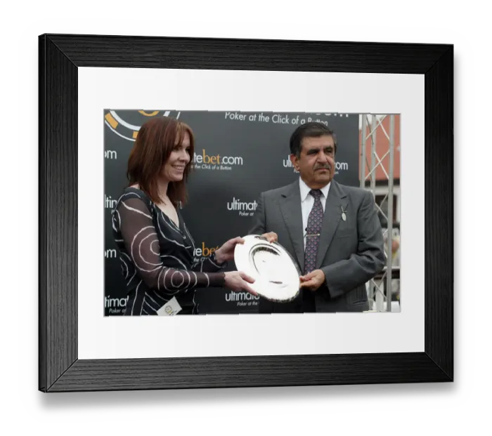 Framed Print : Annie Duke & Mr Hamdan Al Maktoum