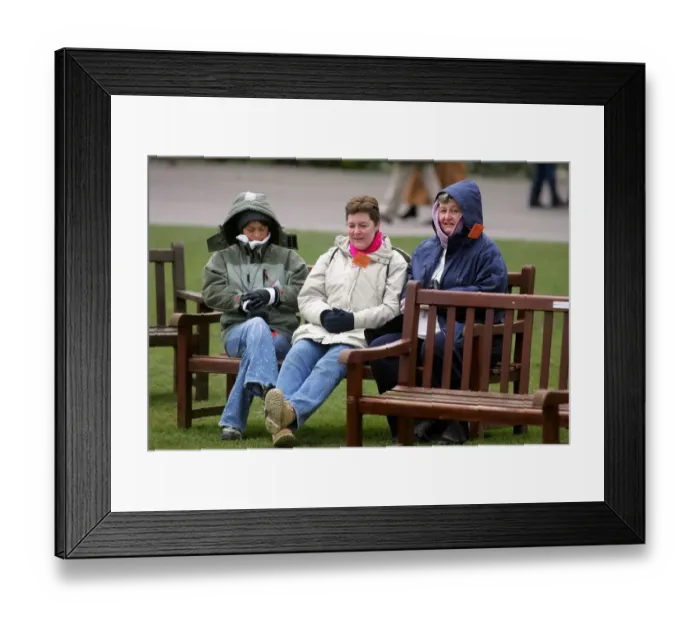 Framed Print : Racegoers Brave The Cold Framed Print : Racegoers Brave The Cold