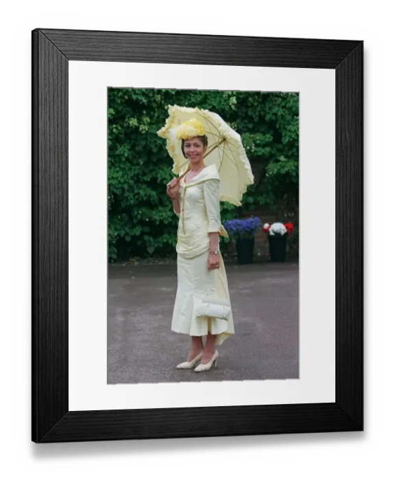 Framed Print : Dress With Parasol Ladies Day