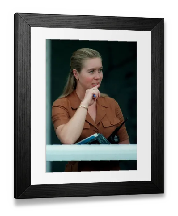 Framed Print : Lisa Rowe Clerk Of Course Warwick 29 August 1997 Date: 29 August 1997 Framed Print : Lisa Rowe Clerk Of Course Warwick 29 August 1997 Date: 29 August 1997