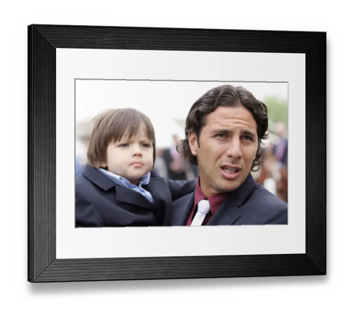 Framed Print : Claudio Pizarro & Son Framed Print : Claudio Pizarro & Son