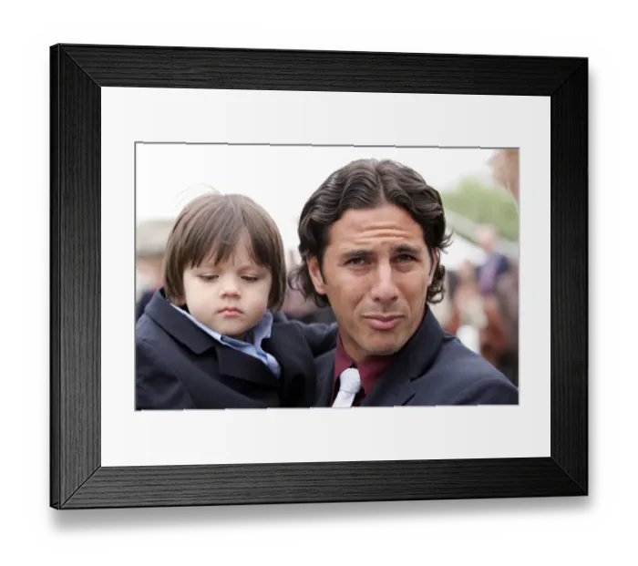 Framed Print : Claudio Pizarro & Son Framed Print : Claudio Pizarro & Son