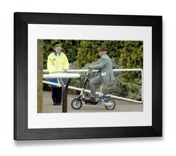Framed Print : Martin Pipe On Electric Scooter Framed Print : Martin Pipe On Electric Scooter