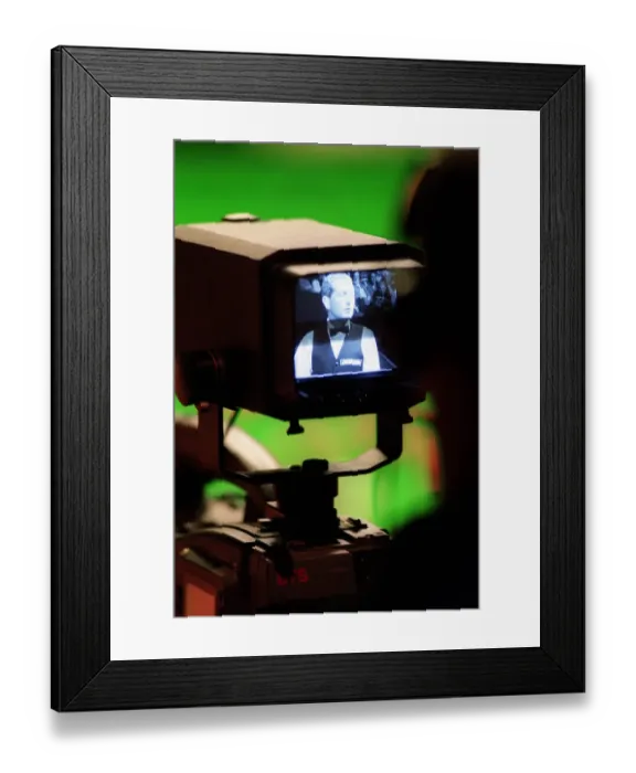 Framed Print : Steve Davis On Tv Moniter Framed Print : Steve Davis On Tv Moniter